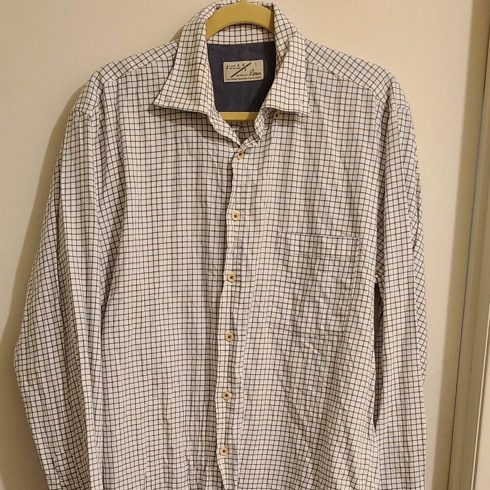 Lipson Casual Button Down Dress Shirt Large